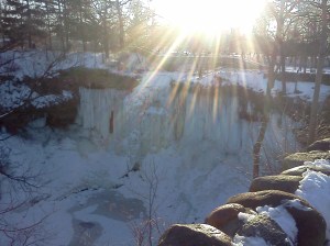 Minnehaha Falls in Mid-February